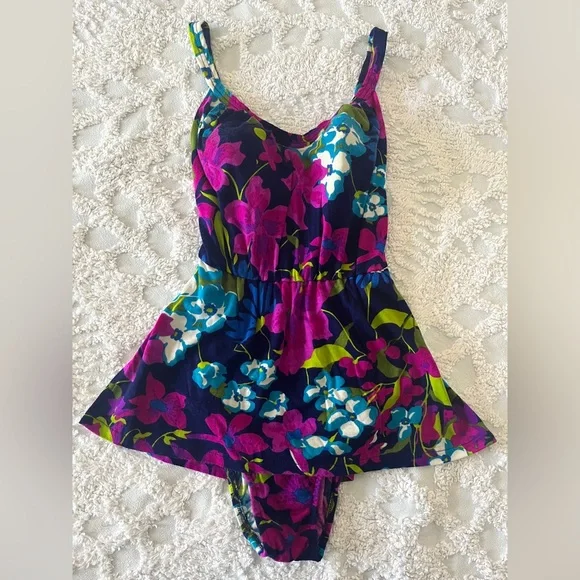 Vintage 1950s Chapter House Floral Pinup Bathing Suit VTG 10 (32) - Picture 5 of 11